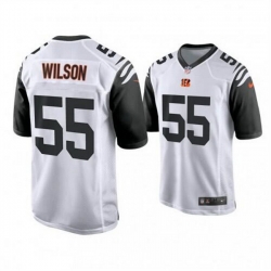 Men Cincinnati Bengals 55 Logan Wilson White Color Rush Stitched Game Jersey