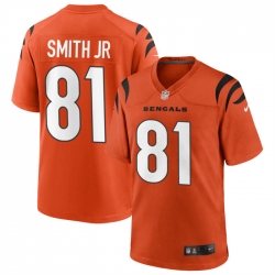 Men Cincinnati Bengals 81 Irv Smith Jr  Orange Jersey