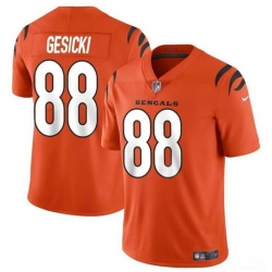 Men Cincinnati Bengals 88 Mike Gesicki Orange Vapor Untouchable Limited Stitched Jersey