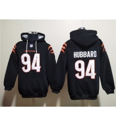 Men Cincinnati Bengals 94 Sam Hubbard Black Pullover Hoodie