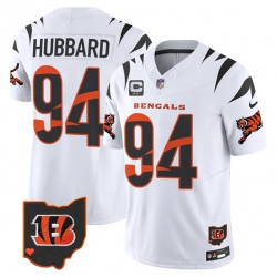 Men Cincinnati Bengals 94 Sam Hubbard White F U S E  With 2 Star C Patch Special Vapor Untouchable Limited Stitched Football Jersey