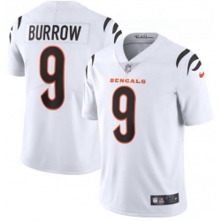 Men Nike Cincinnati Bengals 9 Joe Burrow White Vapor Limited Jersey