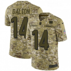 Mens Nike Cincinnati Bengals 14 Andy Dalton Limited Camo 2018 Salute to Service NFL Jersey