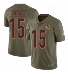 Mens Nike Cincinnati Bengals 15 John Ross Limited Olive 2017 Salute to Service NFL Jersey