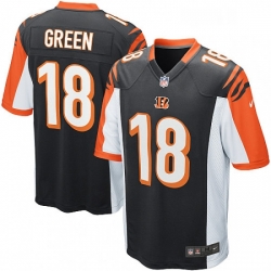 Mens Nike Cincinnati Bengals 18 AJ Green Game Black Team Color NFL Jersey