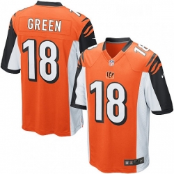 Mens Nike Cincinnati Bengals 18 AJ Green Game Orange Alternate NFL Jersey