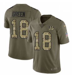 Mens Nike Cincinnati Bengals 18 AJ Green Limited OliveCamo 2017 Salute to Service NFL Jersey