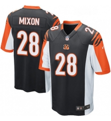 Mens Nike Cincinnati Bengals 28 Joe Mixon Game Black Team Color NFL Jersey