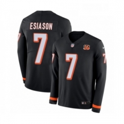 Mens Nike Cincinnati Bengals 7 Boomer Esiason Limited Black Therma Long Sleeve NFL Jersey