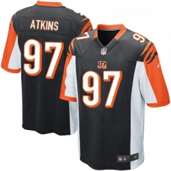 Mens Nike Cincinnati Bengals 97 Geno Atkins Game Black Team Color NFL Jersey