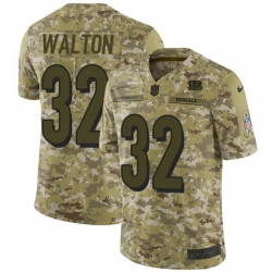 Nike Bengals #32 Mark Walton Camo Mens Stitched NFL Limited 2018 Salute To Service Jersey