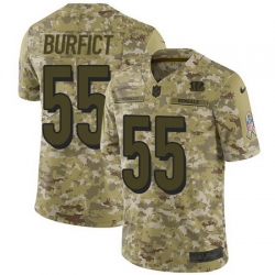 Nike Bengals #55 Vontaze Burfict Camo Mens Stitched NFL Limited 2018 Salute To Service Jersey