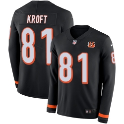 Nike Bengals #81 Tyler Kroft Black Team Color Men Stitched NFL Limited Therma Long Sleeve Jersey