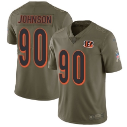 Nike Bengals #90 Michael Johnson Olive Mens Stitched NFL Limited 2017 Salute To Service Jersey