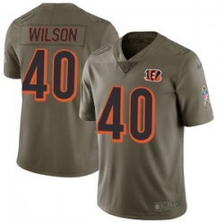 Nike Cincinnati Bengals 40 Brandon Wilson Mens Limited Green 2017 Salute to Service Jersey