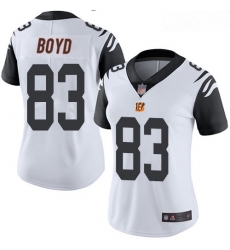 Bengals #83 Tyler Boyd White Women Stitched Football Limited Rush Jersey