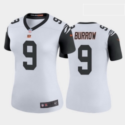 Women Nike Cincinnati Bengals 9 Joe Burrow Rush Legend Stitched Jersey 2020 NFL Draft