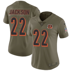 Womens Nike Bengals #22 William Jackson Olive  Stitched NFL Limited 2017 Salute to Service Jersey