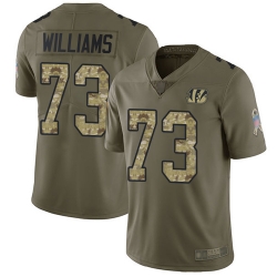 Bengals 73 Jonah Williams Olive Camo Youth Stitched Football Limited 2017 Salute to Service Jersey