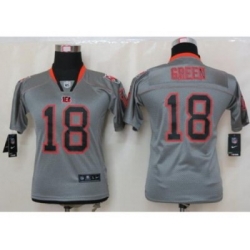 Nike Youth Cincinnati Bengals #18 A.J. Green Grey jerseys[Elite lights out]