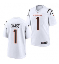 Youth Cincinnati Bengals #1 Ja'Marr Chase White 2021 Game Football Jersey