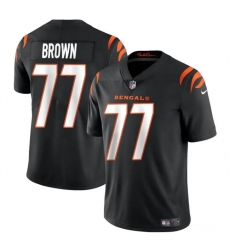 Youth Cincinnati Bengals 77 Trent Brown Black Vapor Untouchable Limited Stitched Jersey