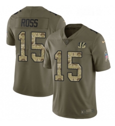 Youth Nike Cincinnati Bengals 15 John Ross Limited OliveCamo 2017 Salute to Service NFL Jersey