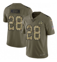 Youth Nike Cincinnati Bengals 28 Joe Mixon Limited OliveCamo 2017 Salute to Service NFL Jersey