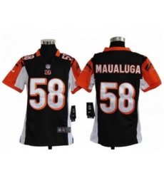 Youth Nike NFL Cincinnati Bengals #58 Rey Maualuga Black Jerseys