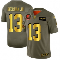 Browns 13 Odell Beckham Jr Camo Gold Men Stitched Football Limited 2019 Salute To Service Jersey