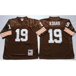 Browns 19 Bernie Kosar Brown Throwback Jersey