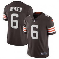 Cleveland Browns 6 Baker Mayfield Men Nike Brown 2020 Vapor Limited Jersey