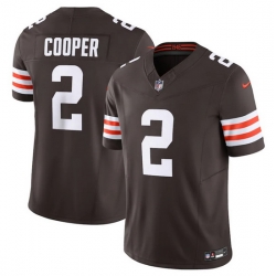 Men Cleveland Browns 2 Amari Cooper Brown 2023 F U S E  Vapor Untouchable Limited Stitched Jersey