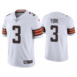 Men Cleveland Browns 3 Cade York White Vapor Untouchable Limited Stitched Jersey