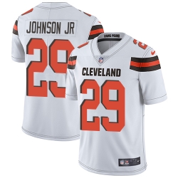 Men Nike Browns #29 Duke Johnson Jr White Stitched NFL Vapor Untouchable Limited Jersey