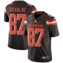 Men Nike Browns #87 Seth DeValve Brown Team Color Stitched NFL Vapor Untouchable Limited Jersey