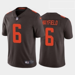 Men Nike Cleveland Browns 6 Baker Mayfield White Rush Vapor Limited Jersey