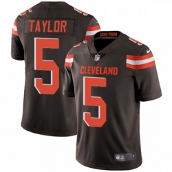 Mens Nike Cleveland Browns 5 Tyrod Taylor Brown Team Color Vapor Untouchable Limited Player NFL Jersey