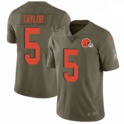 Mens Nike Cleveland Browns 5 Tyrod Taylor Limited Olive 2017 Salute to Service NFL Jersey