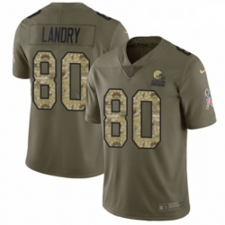 Mens Nike Cleveland Browns 80 Jarvis Landry Limited OliveCamo 2017 Salute to Service NFL Jersey