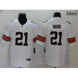 Nike Browns 21 Denzel Ward White 2020 New Vapor Untouchable Limited Jersey