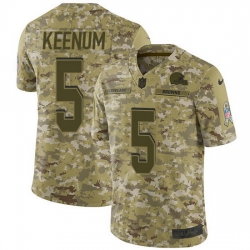 Nike Browns 5 Case Keenum Camo Men Stitched NFL Limited 2018 Salute To Service Jersey