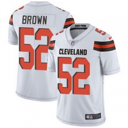 Nike Browns #52 Preston Brown White Mens Stitched NFL Vapor Untouchable Limited Jersey