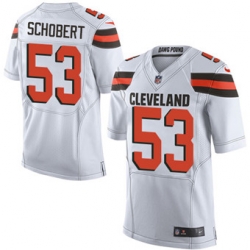 Nike Browns #53 Joe Schobert White Mens Stitched NFL New Elite Jersey