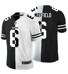 Nike Browns 6 Baker Mayfield Black And White Split Vapor Untouchable Limited Jersey