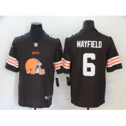 Nike Browns 6 Baker Mayfield Brown Team Big Logo Vapor Untouchable Limited Jersey