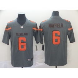 Nike Browns 6 Baker Mayfield Gray Inverted Legend Limited Jersey