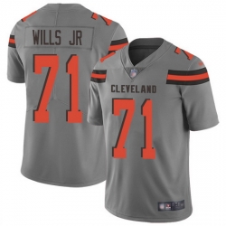 Nike Browns 71 Jedrick Wills JR Gray Men Stitched NFL Limited Inverted Legend Jersey