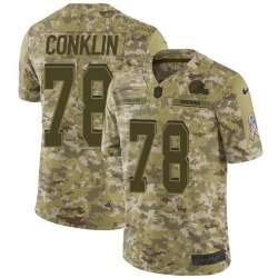 Nike Browns 78 Jack Conklin Camo Men Stitched NFL Limited 2018 Salute To Service Jersey