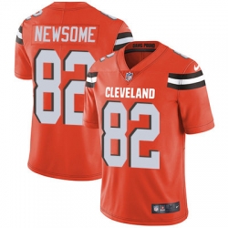 Nike Browns #82 Ozzie Newsome Orange Alternate Mens Stitched NFL Vapor Untouchable Limited Jersey